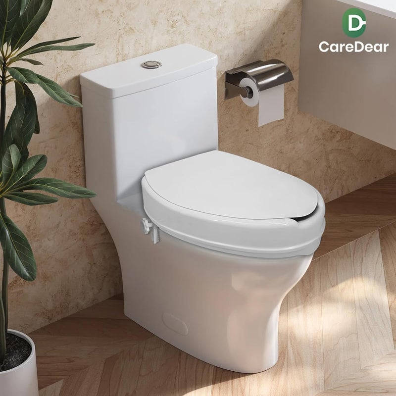 Caredear Store Raised Toilet Seat with Lid for Elderly, 4" High Toilet Seat for Elongated or Standard Commode, Raised Toilet Seat for Seniors, Handicap Toilet Seat Riser with Cover - Image 2